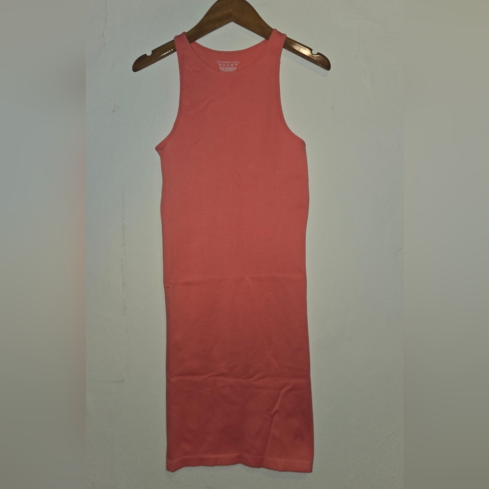 New  Ribbed Tight Spandex Lycra, Stretch Hot Peach Nwot Tank Dress Size 2/4